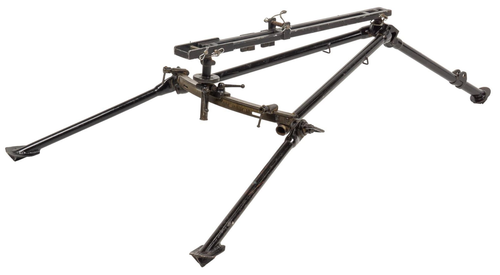 WWII British BREN MK I Anti-Aircraft Tripod: Includes: -BREN MK I tripod w/ adjustable legs -front leg is AA leg Provenance: An Austin, Texas Estate Shipping available for this lot through our partner 4CL; please request a shipping quote at ship