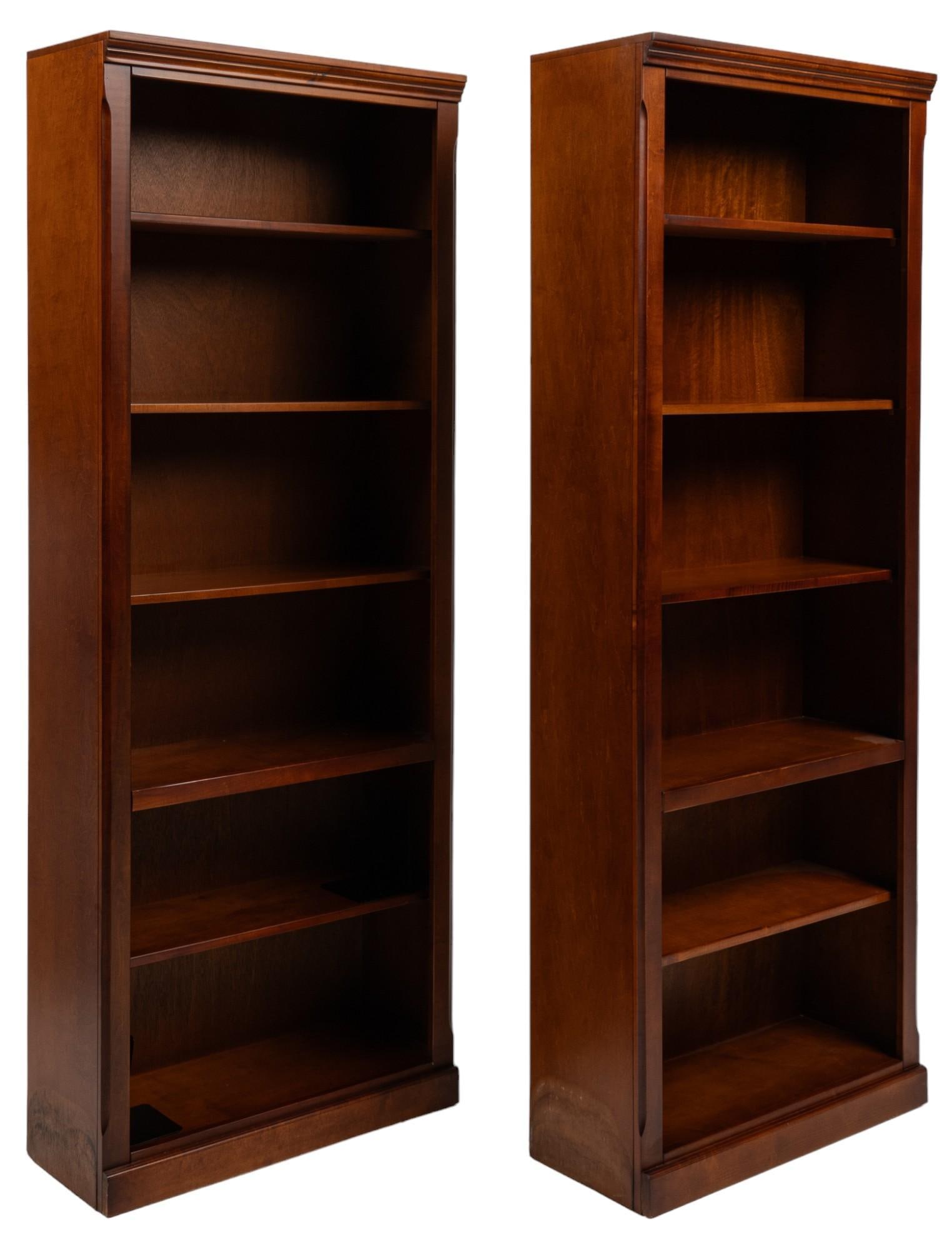Pair of Large Wooden Bookshelves (1 of 9)