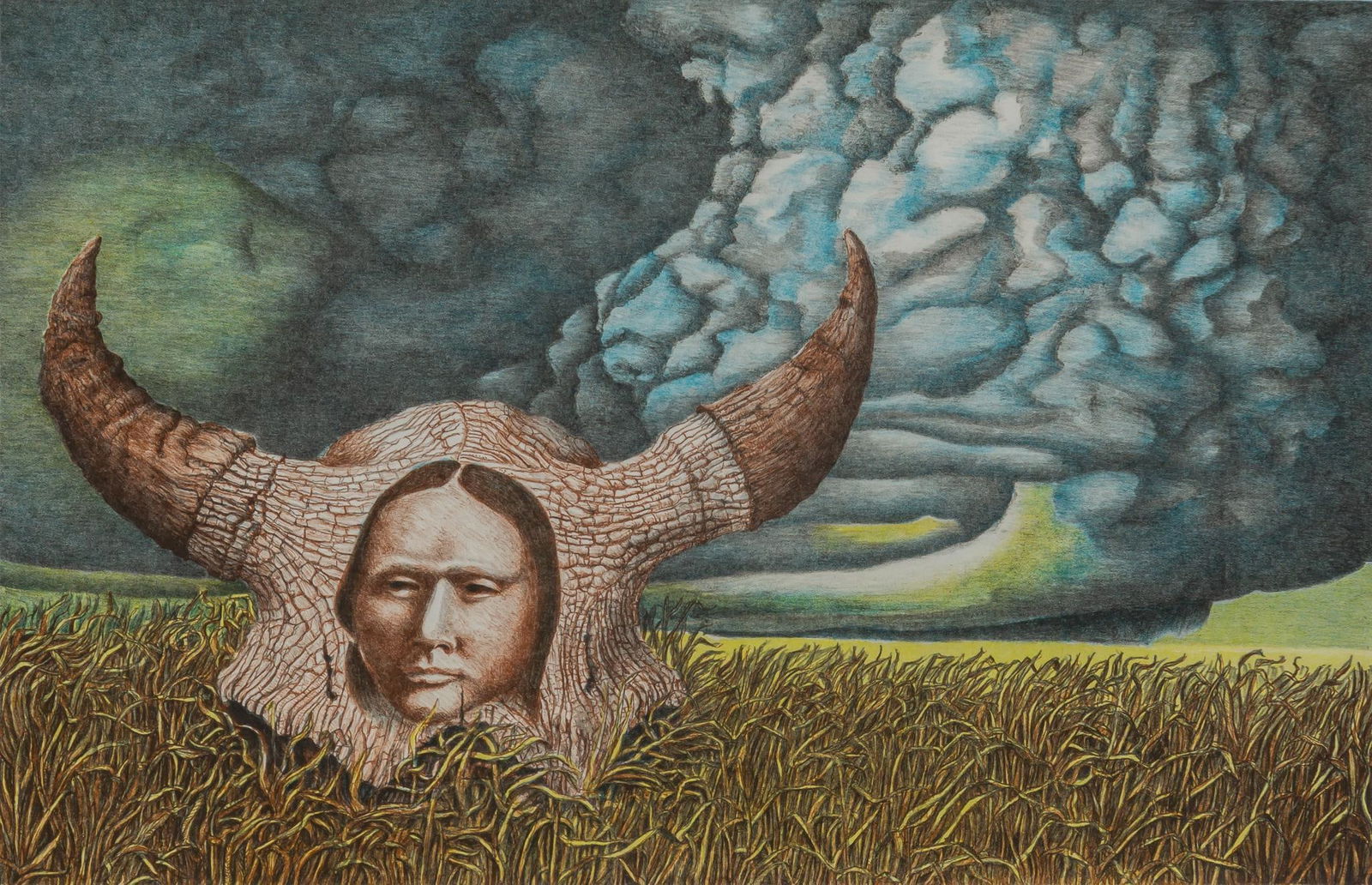 Ancel Nunn, "The Fallen Vision of Isa Tai": Ancel Nunn, "The Fallen Vision of Isa Tai", signed and numbered lithograph ed. 4/41 height 23 in. x width 30 in. Shipping available for this lot through our partner 4CL; please request a shi