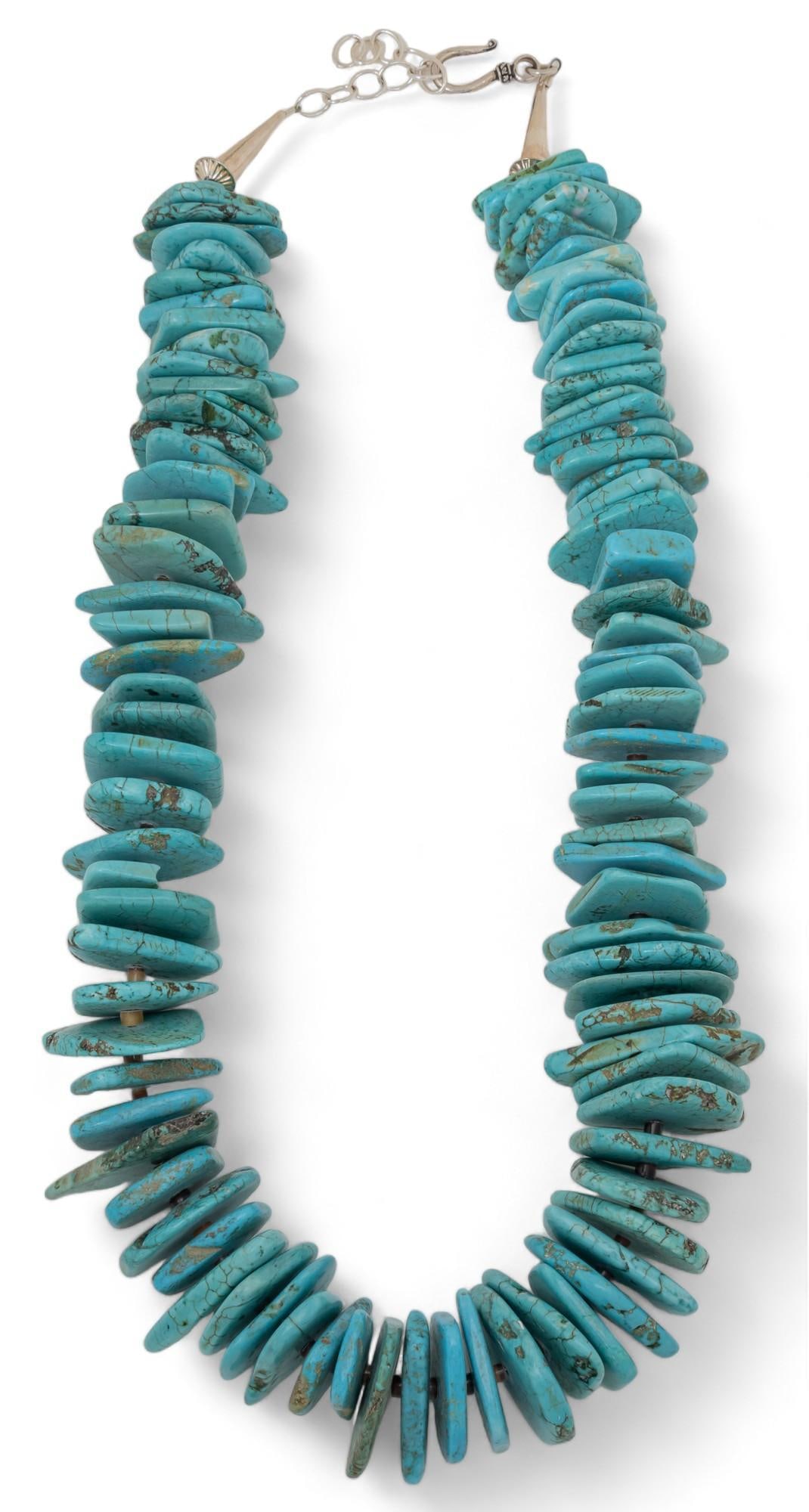 Flat Turquoise Beaded Necklace (1 of 4)