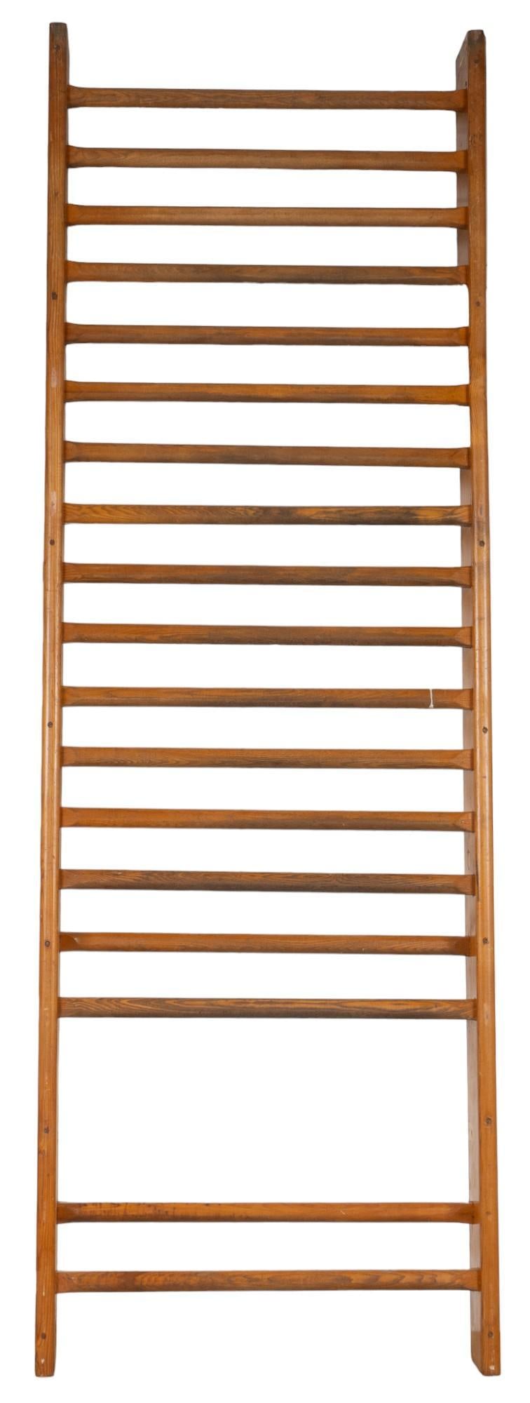 Sports Ladder: Wooden sports / exercise ladder height 119 in. x width 39.5 in. x depth 7 in. Shipping available for this lot through our partner 4CL; please request a shipping quote at shipping@vogtauction.com o