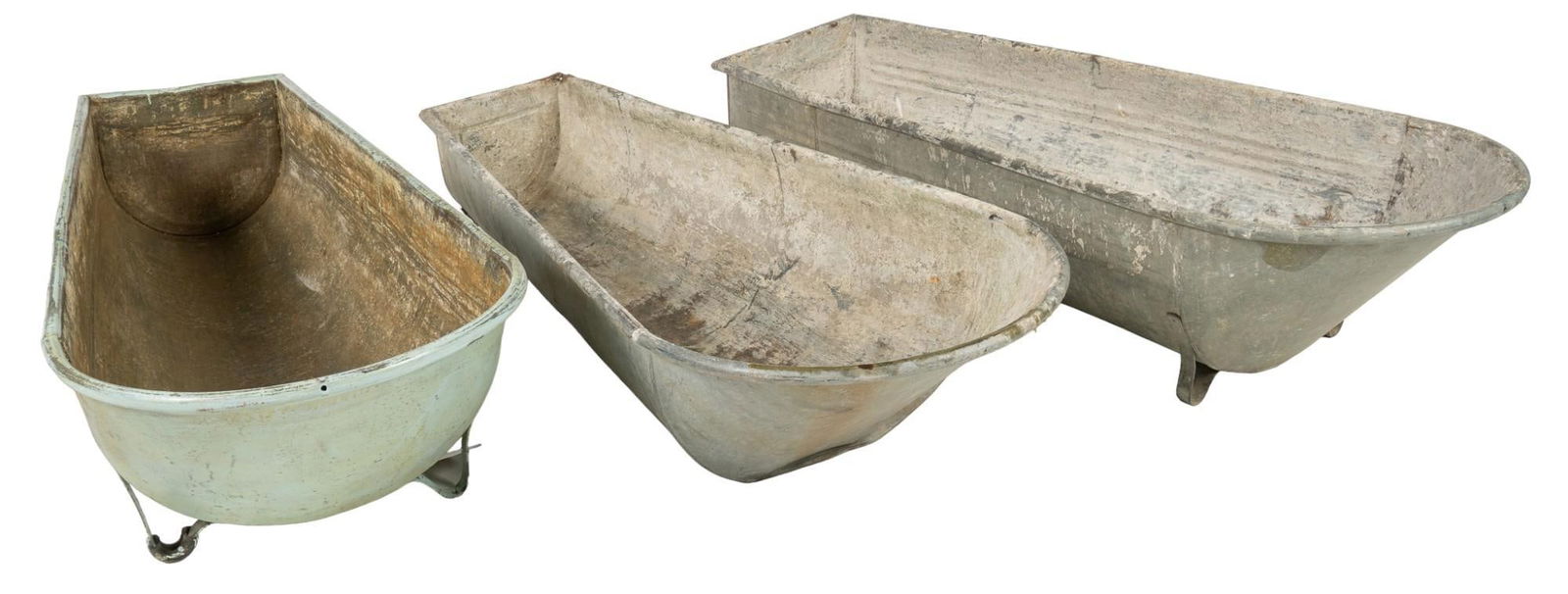 (3) Galvinized Metal Washtubs (1 of 5)