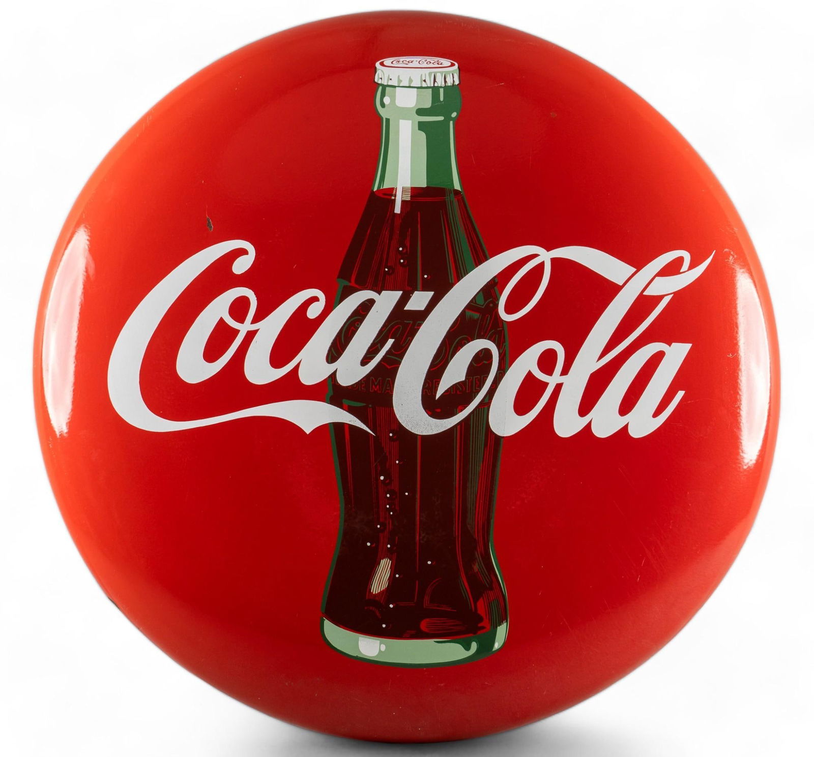 Coca-Cola Enameled Button Sign (1 of 5)