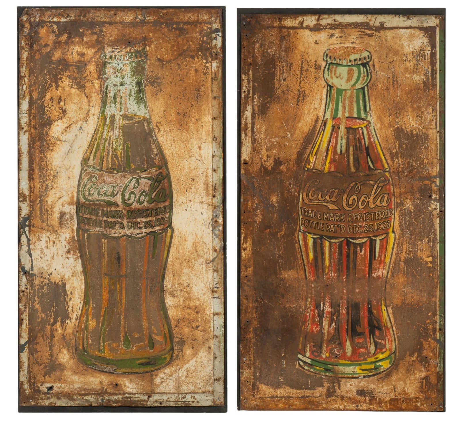 Pair of Vintage Rustic Coca-Cola Signs (1 of 6)