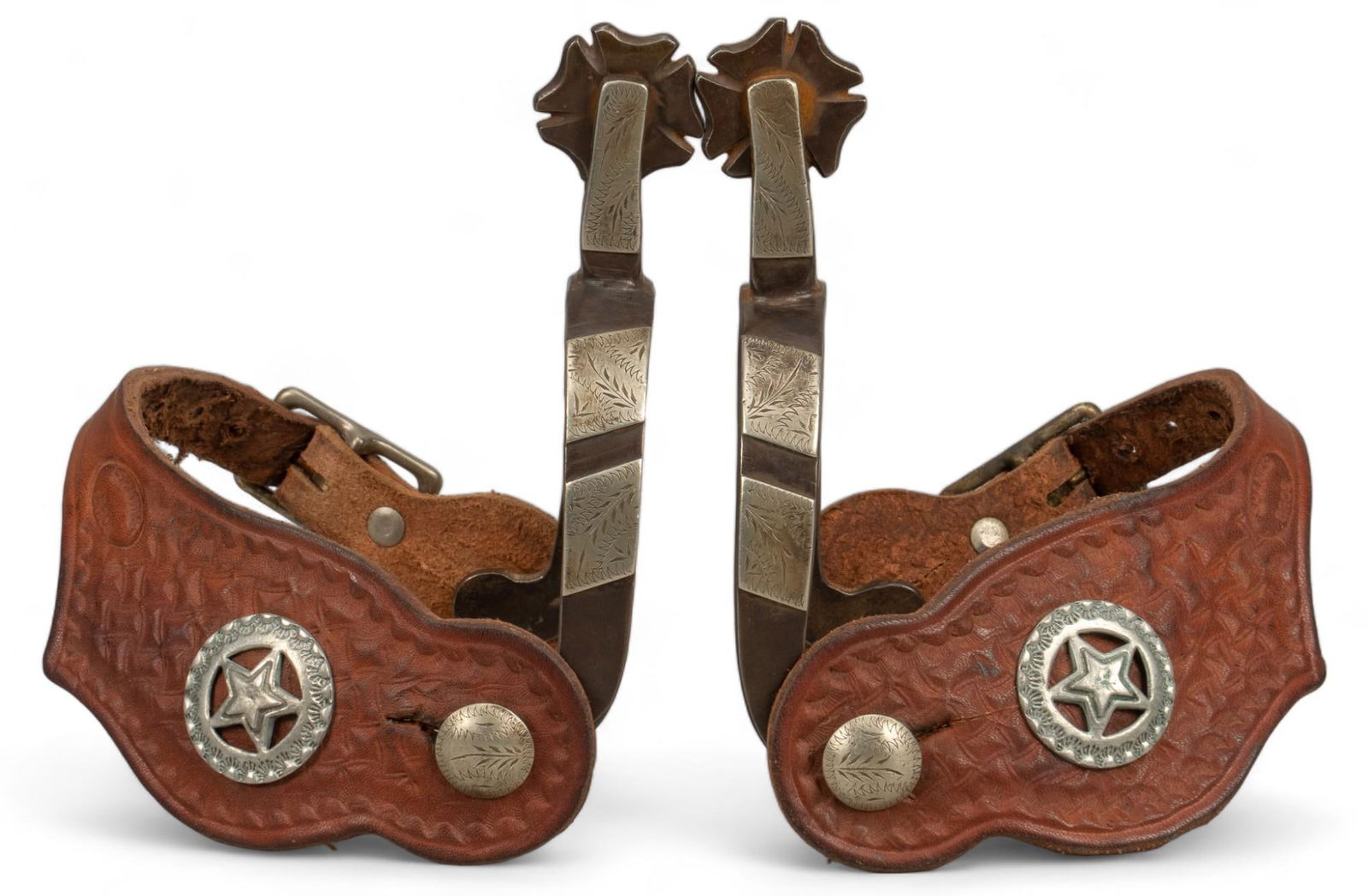 RJ's Silver Mounted Spurs with Clover Rowels (1 of 9)