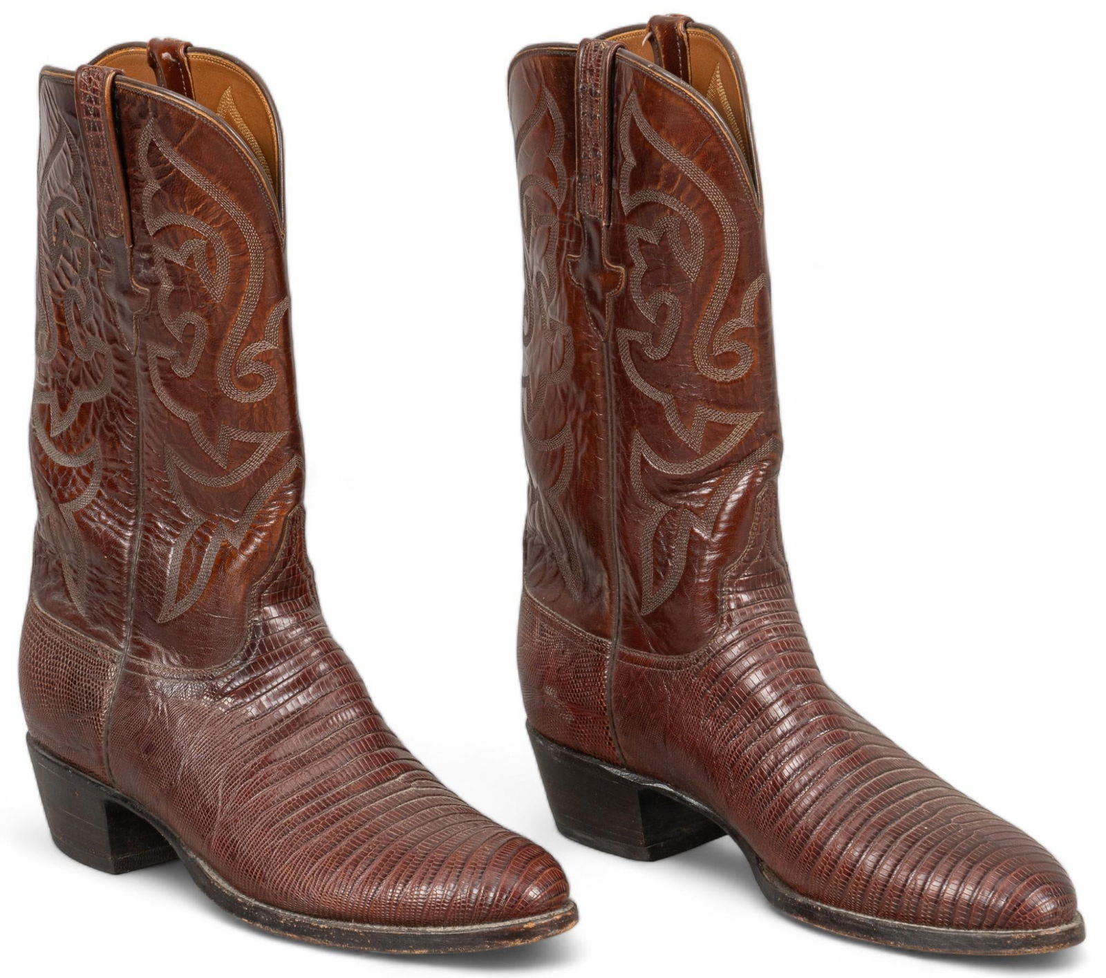 Pair of Brown Leather Lucchese Boots (1 of 8)