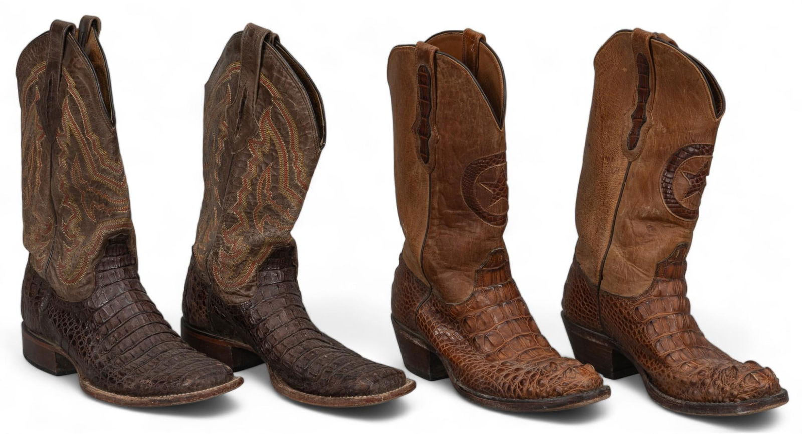 (2) Pairs of Alligator and Crocodile Leather Cowboy Boots (1 of 11)