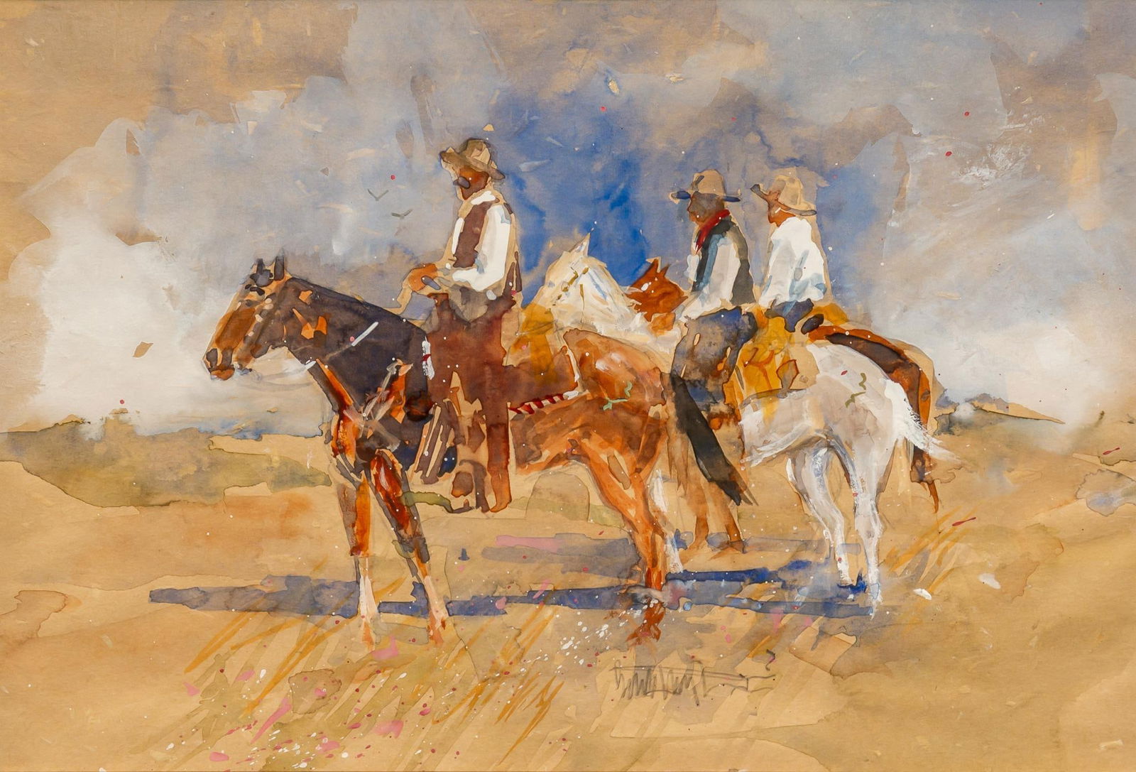 Buck Taylor, Cowboys in a Field (1 of 4)
