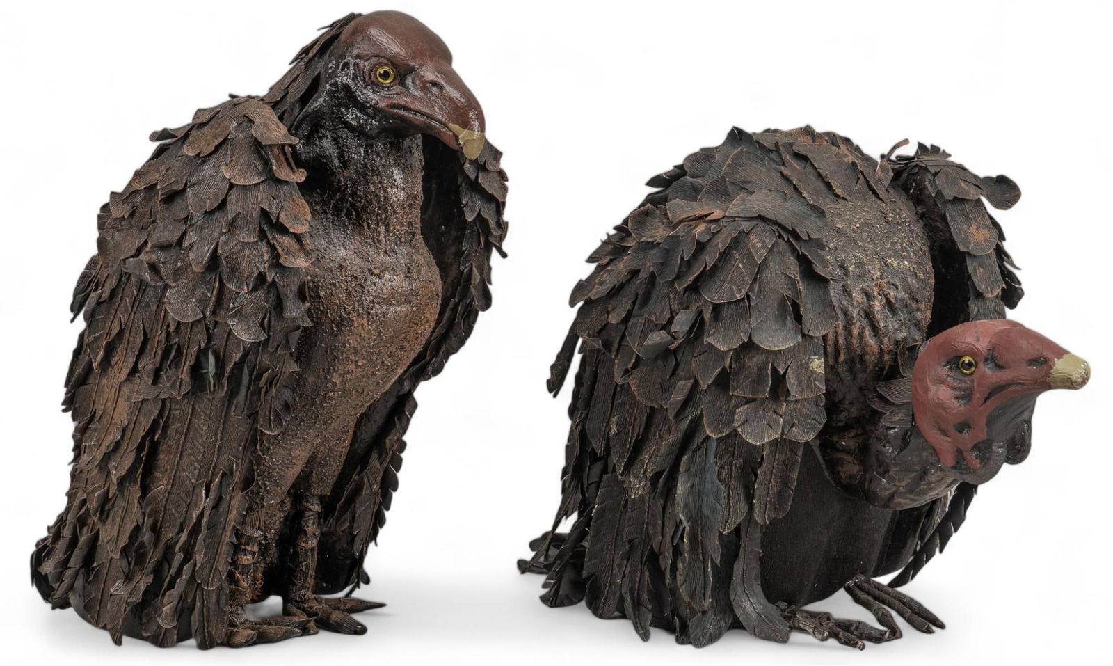 Pair of (2) Paper Mache Vulture Statues (1 of 7)