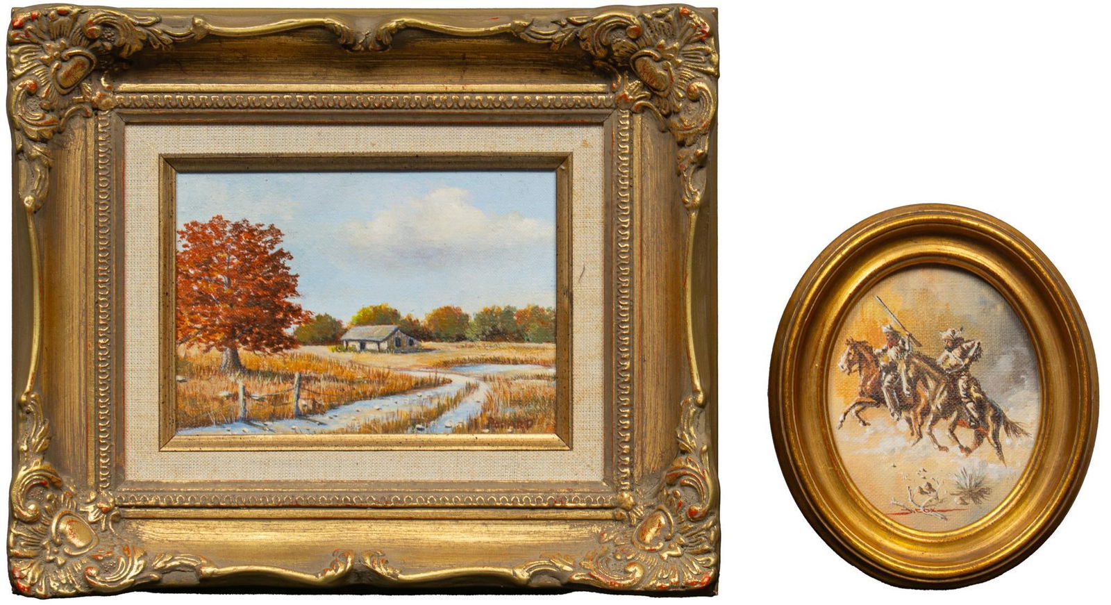 (2) Small Western Paintings (1 of 9)