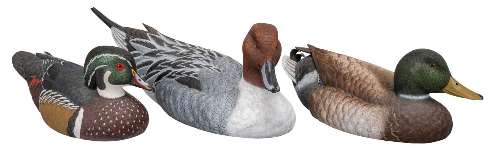 Collection of (3) Jules A. Bouillet Hand-Carved Duck Decoys (1 of 11)