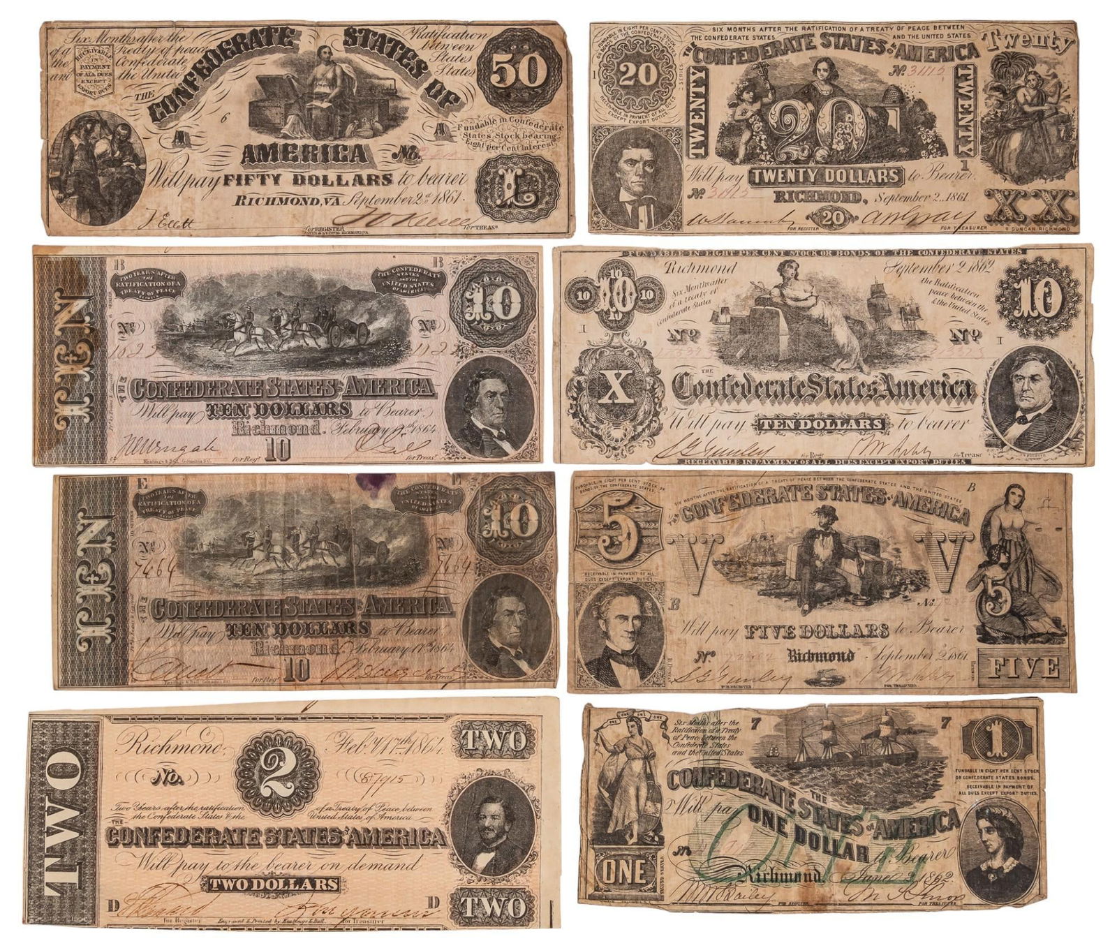 Collection of Confederate Currency (1 of 5)