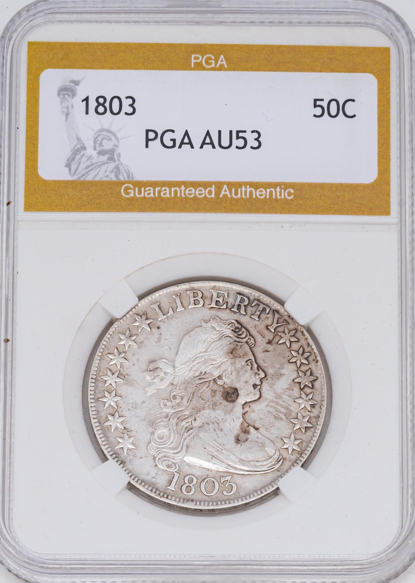 1803 50c Draped Bust Half Dollar Coin (1 of 3)