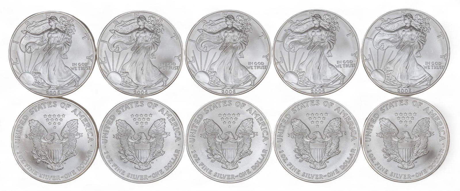 (10) American Silver Eagle Coins (1 of 2)