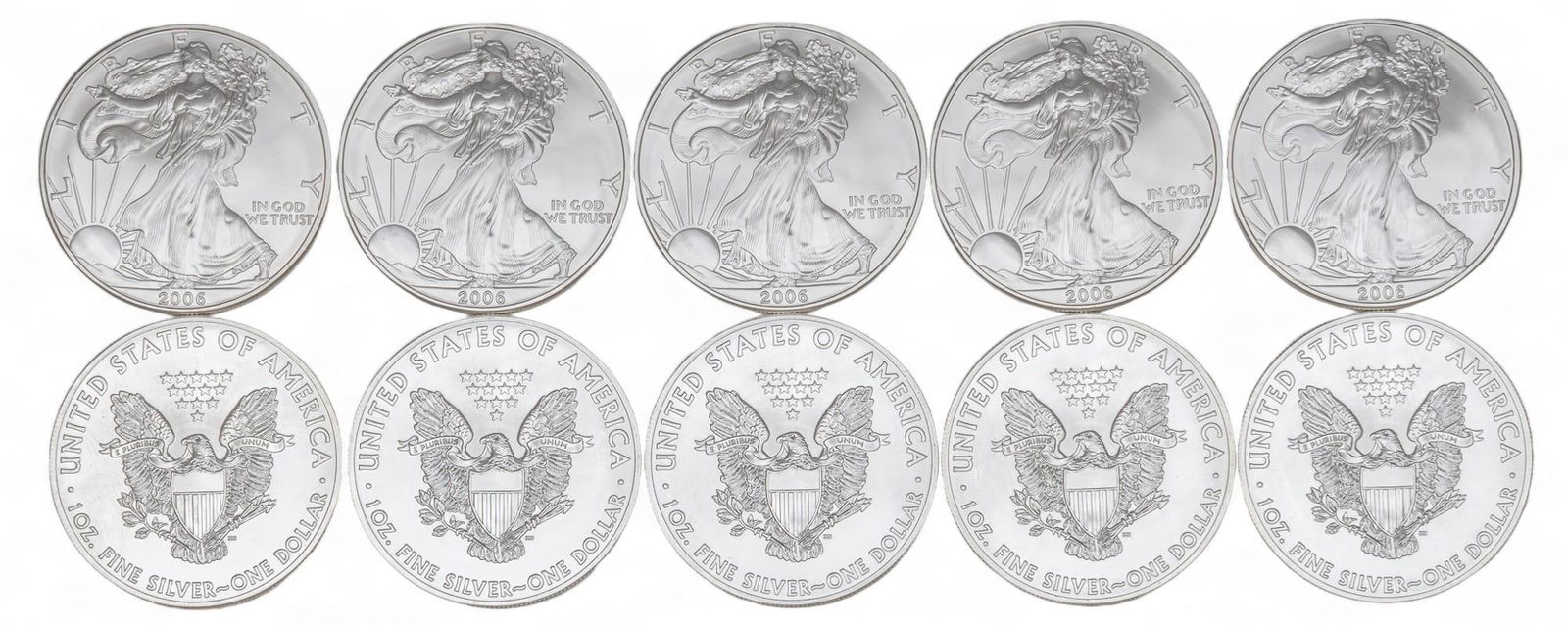 (10) American Silver Eagle Coins (1 of 2)