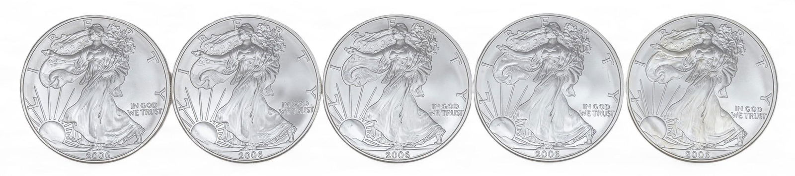 (5) American Silver Eagle Coins (1 of 2)
