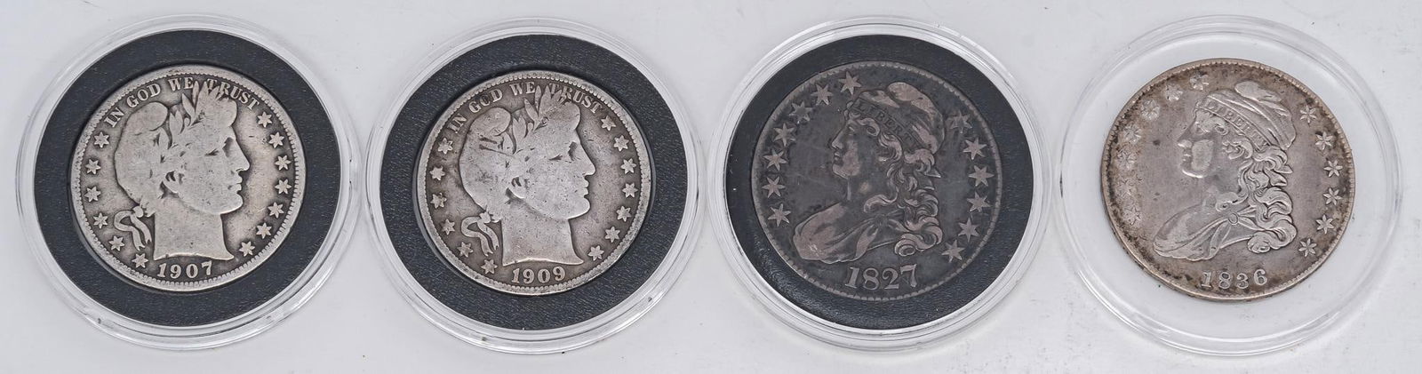 Set of (2) Barber Bust Silver Coins and (2) Liberty Bust Coins (1 of 2)