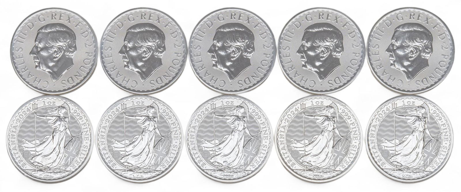 (10) English Britannia Silver Coins (1 of 2)