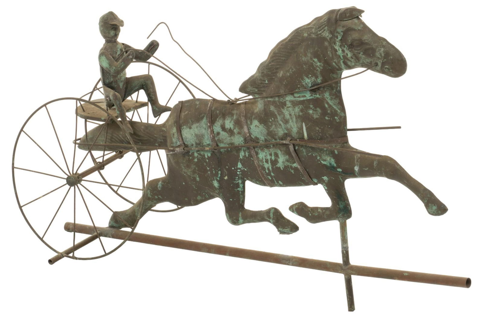 Vintage American Copper Sulky Weathervane (1 of 6)