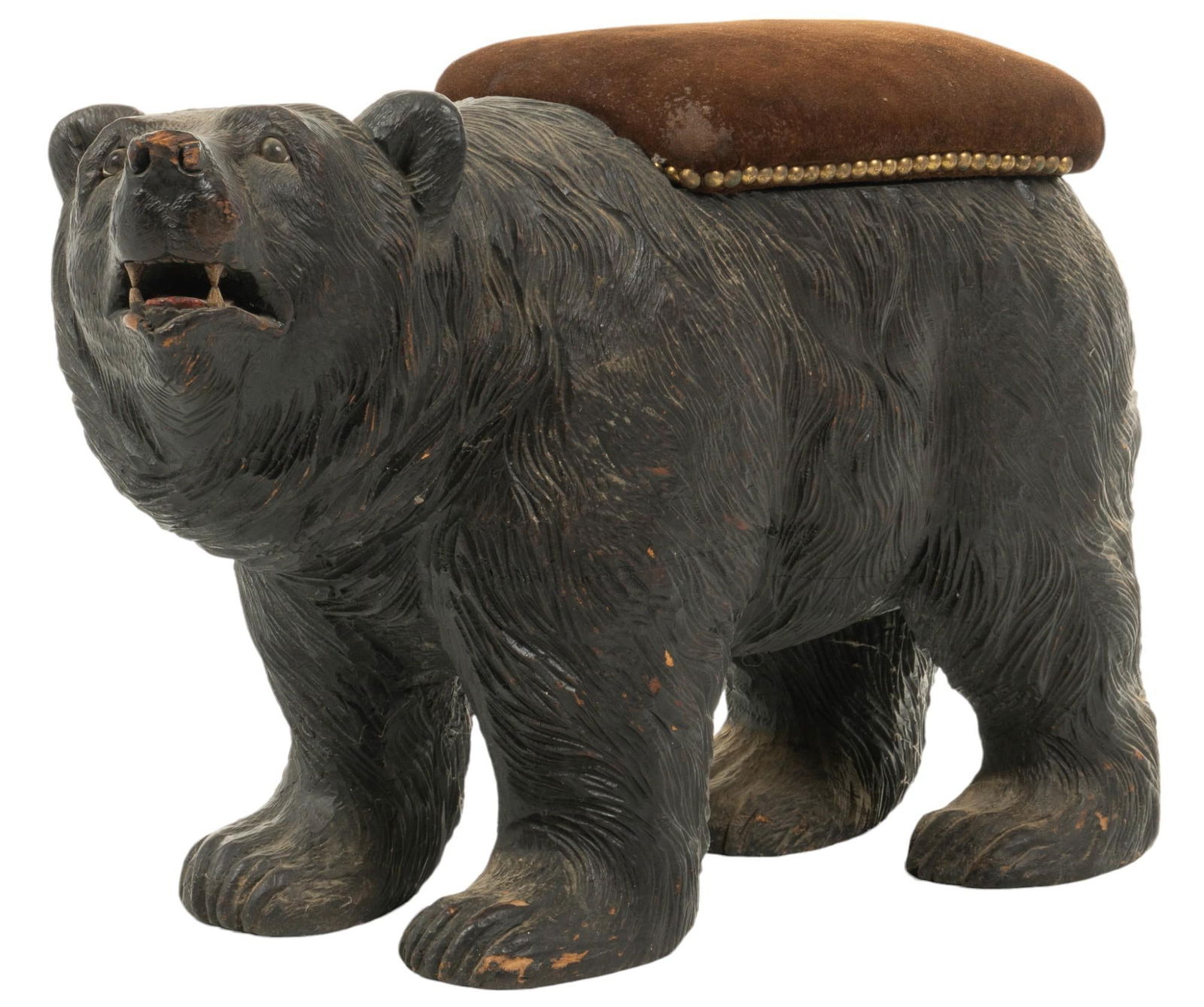 Black Forest Style Wood Bear Stool (1 of 9)