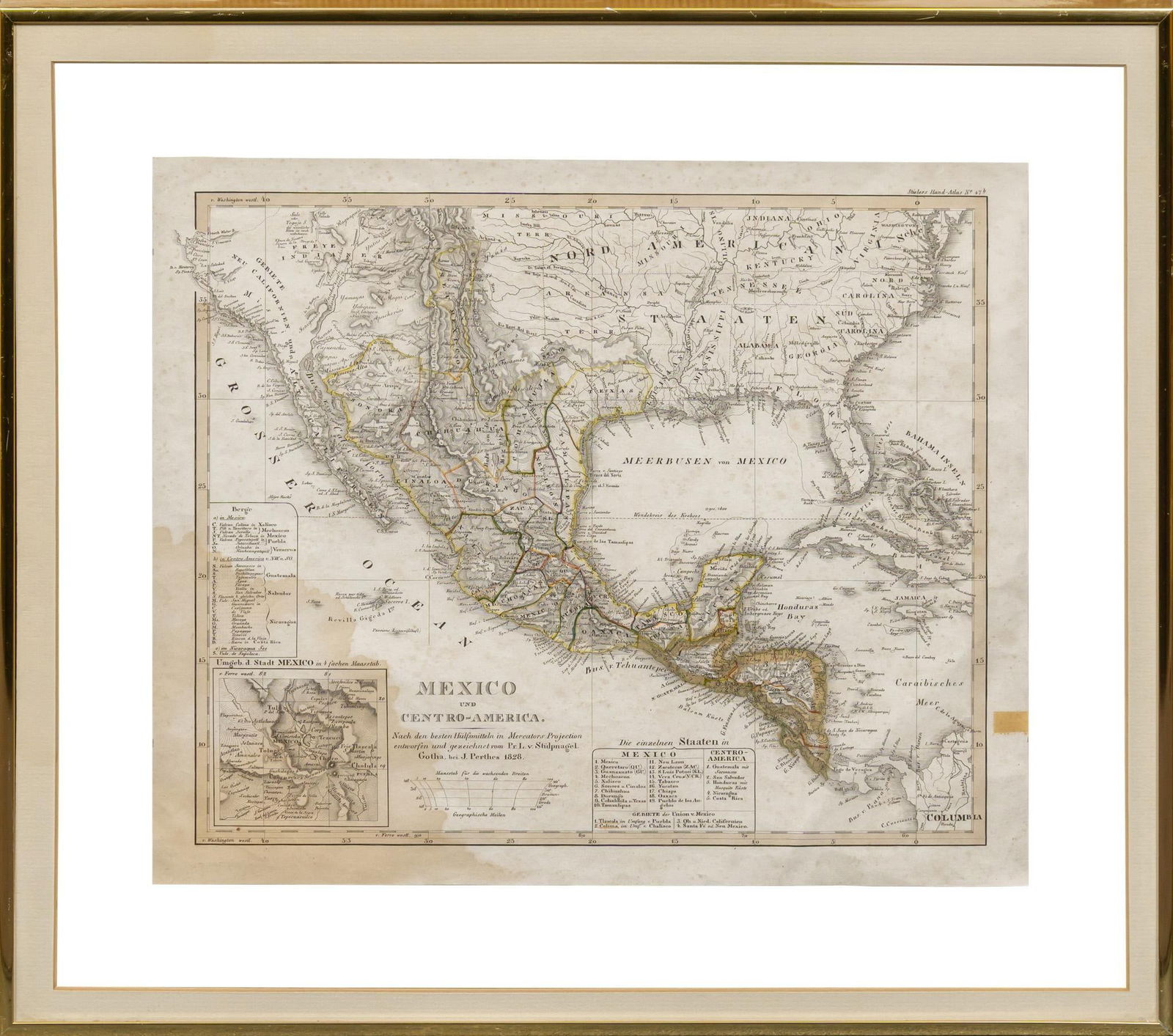 1828 Framed Map of Mexico and Centro-America (1 of 5)