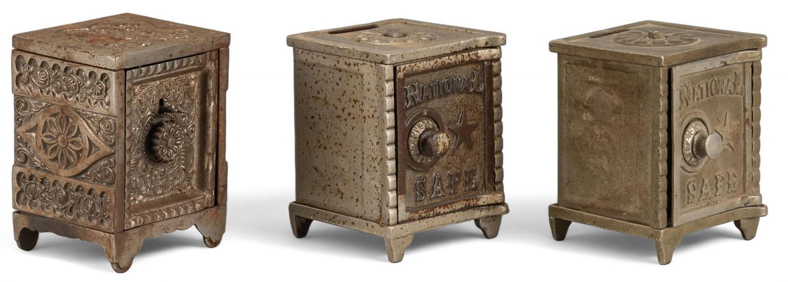 (3) Cast Iron Coin Banks (1 of 6)