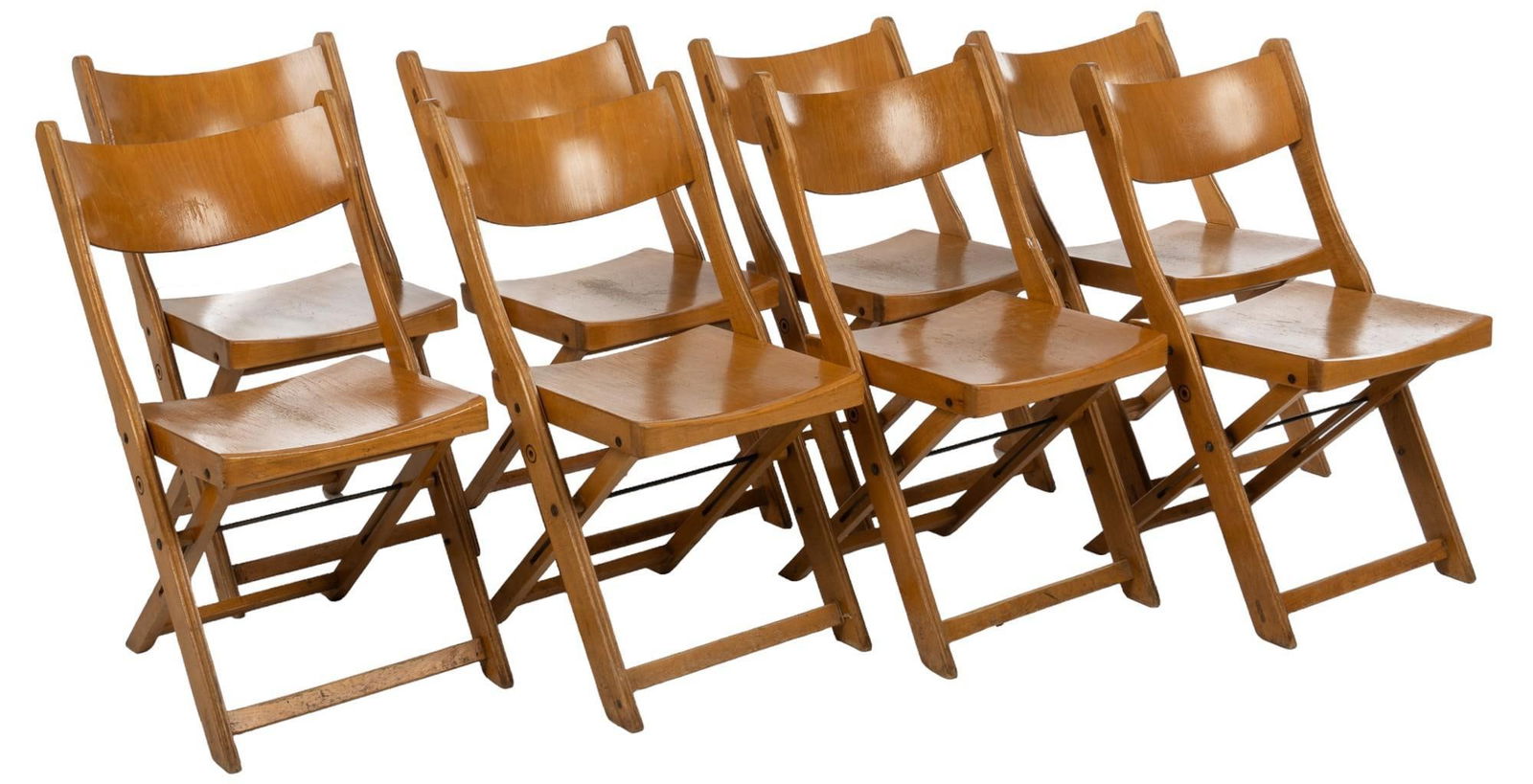 Set of (8) French Bistro Folding Chairs (1 of 8)