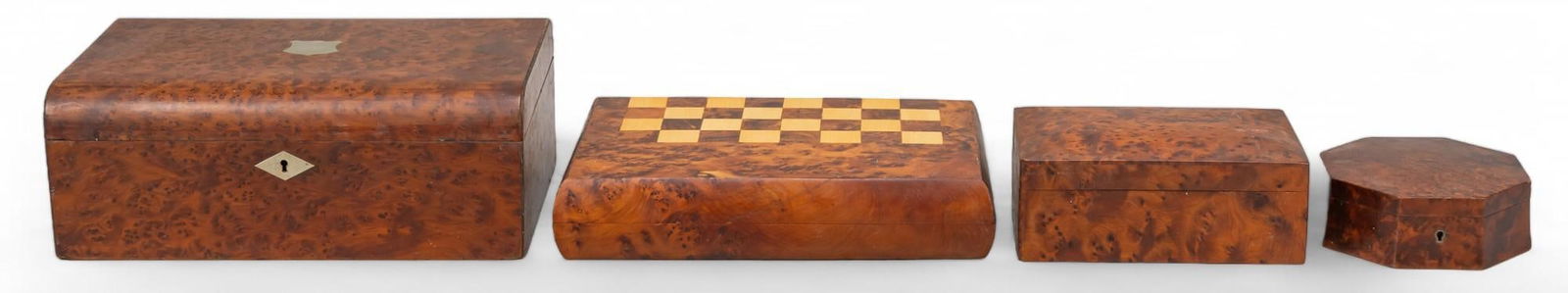 (4) Vintage Burlwood Boxes (1 of 9)