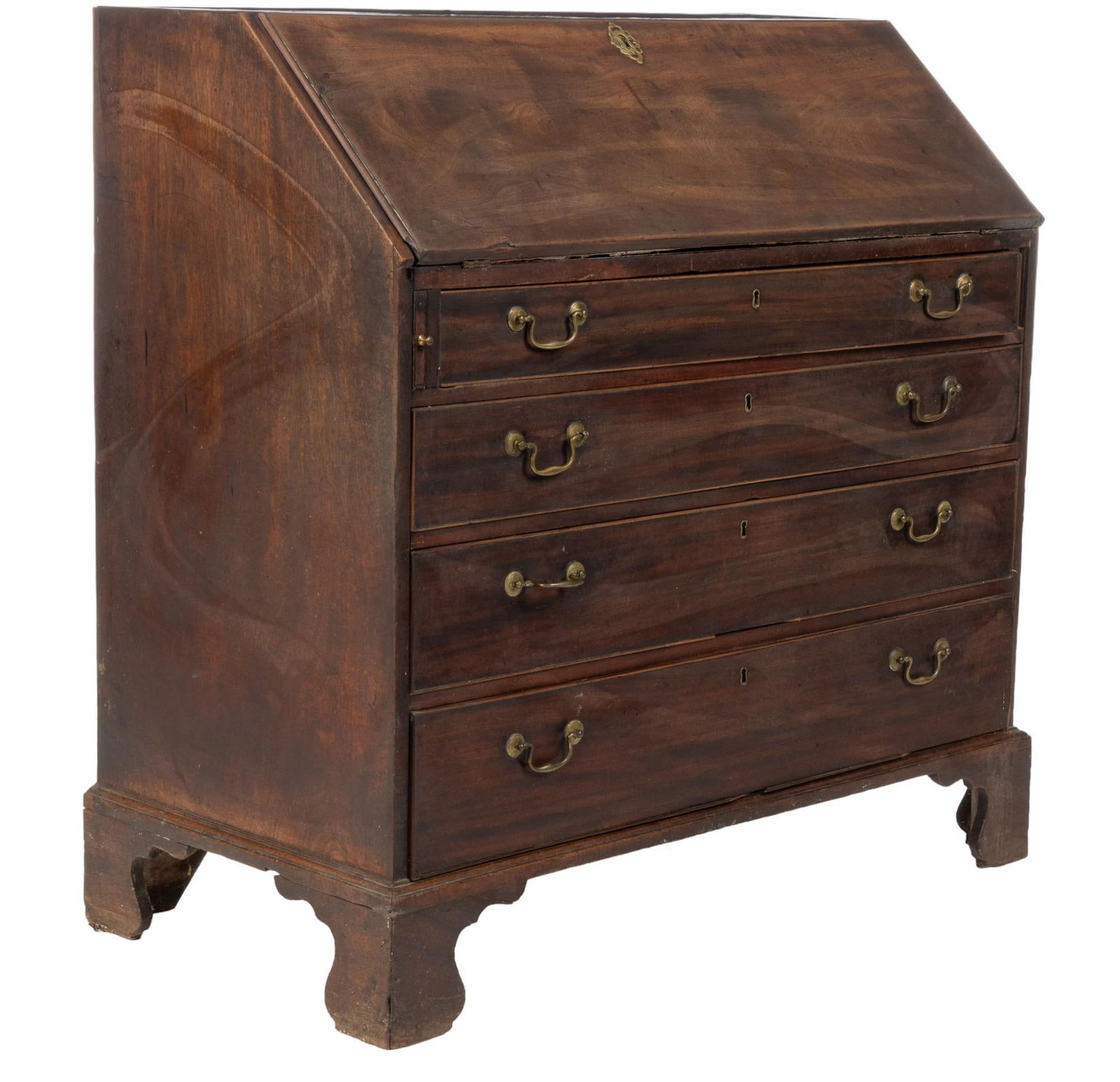 George III Slant Front Mahogany Writing Bureau (1 of 9)