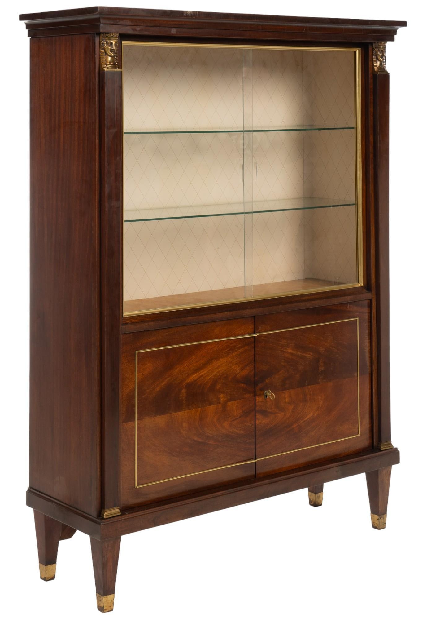 French Art Deco Style Wood and Glass Display Cabinet (1 of 10)