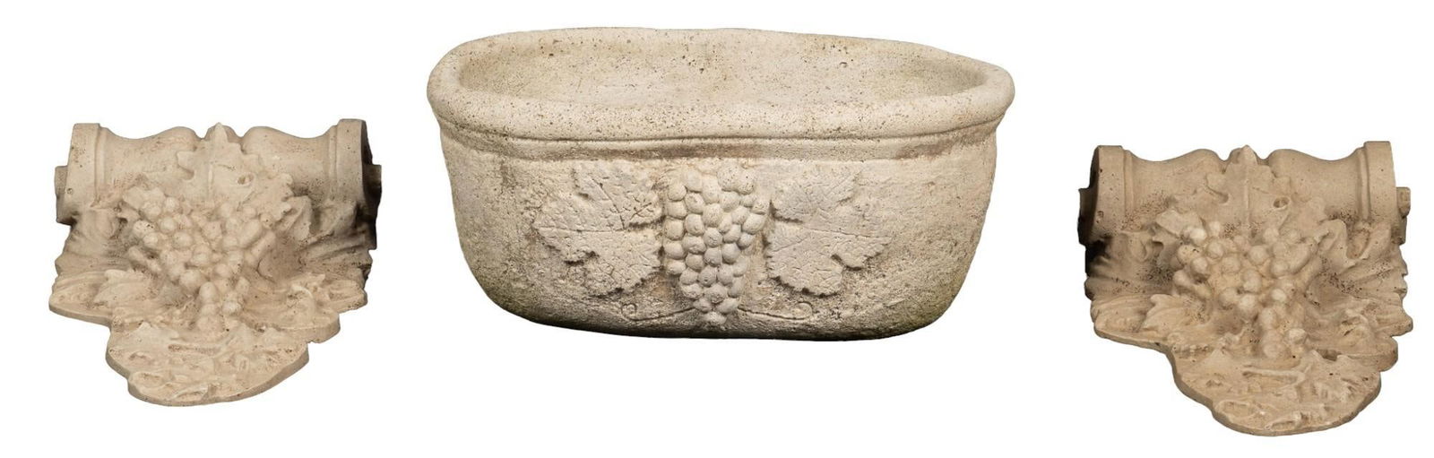 Concrete Planter and (2) Wall Hangings (1 of 8)