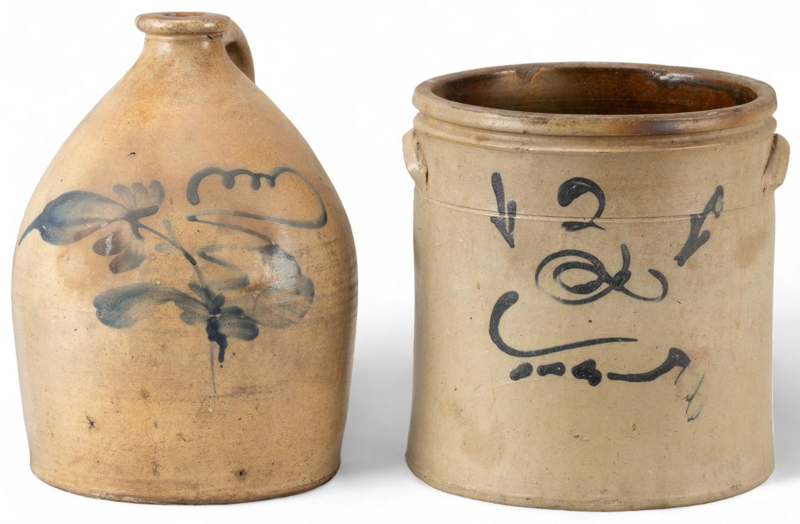 (2) Stoneware Pottery Crocks (1 of 7)