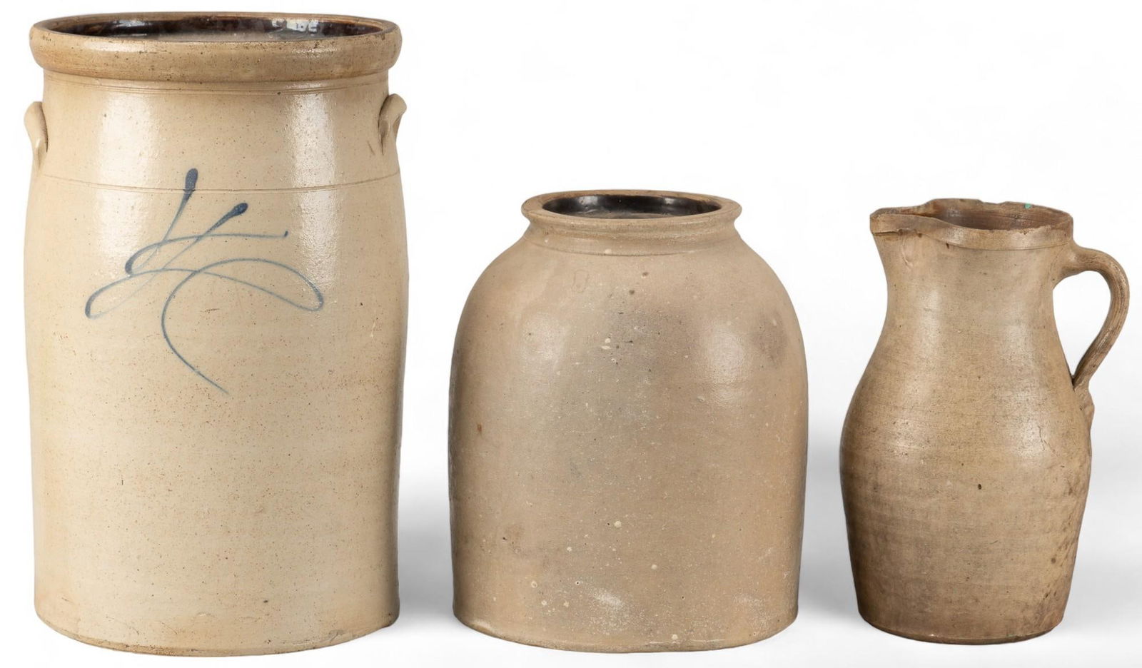 (3) Stoneware Pottery Crocks (1 of 6)