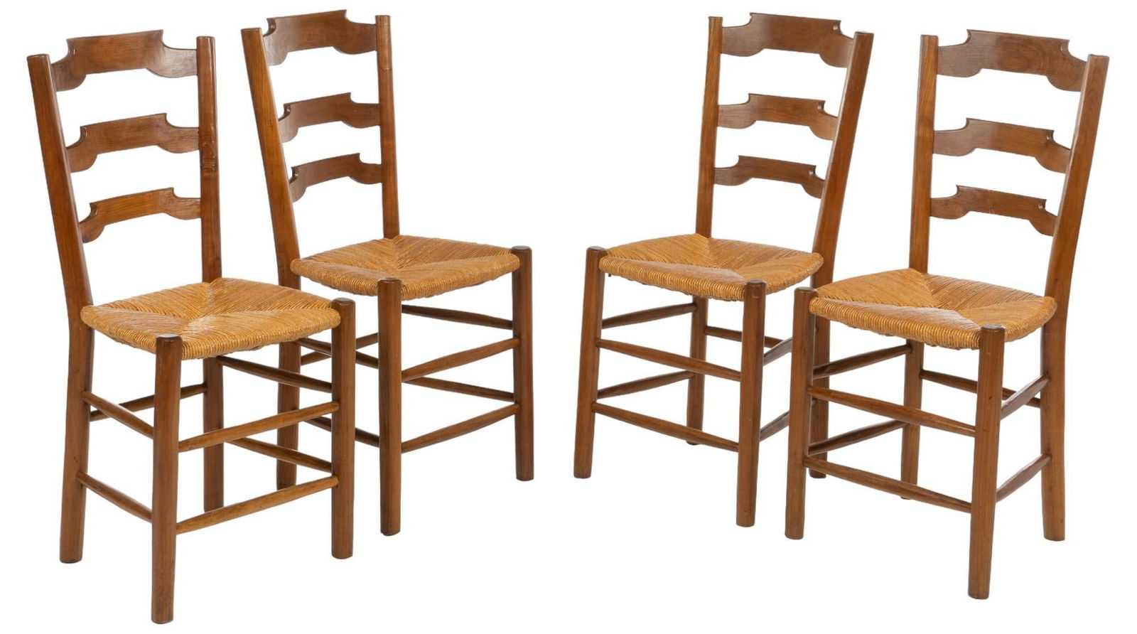 Set of (4) French Provincial Ladder Back Chairs (1 of 6)
