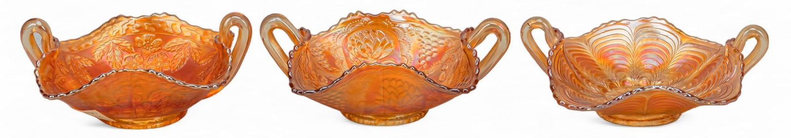 Collection of (3) Fenton Marigold Carnival Glass Bon-Bons (1 of 9)