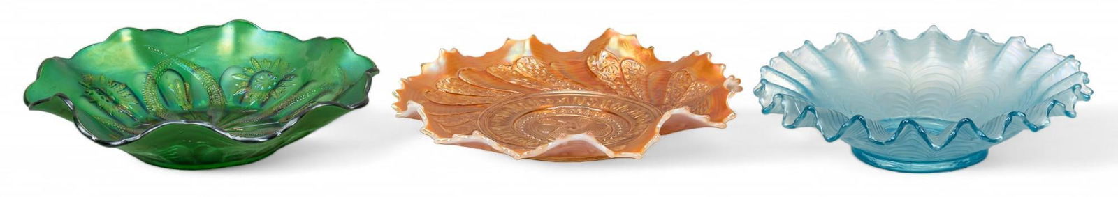 Set of (3) Carnival Glass Bowls (1 of 9)