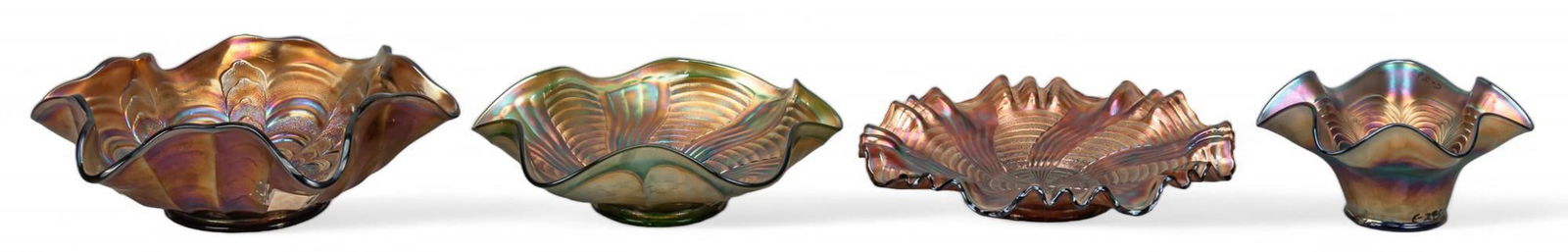 Set of (4) Amethyst Carnival Glass Bowls (1 of 12)