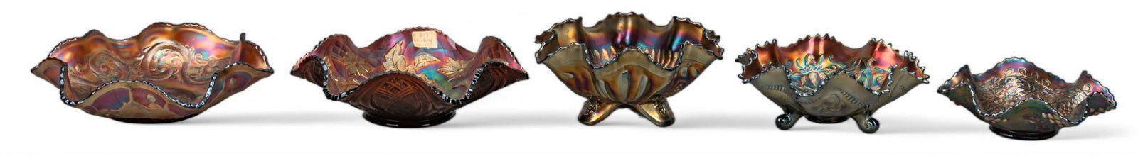 Set of (5) Amethyst Carnival Glass Bowls (1 of 13)