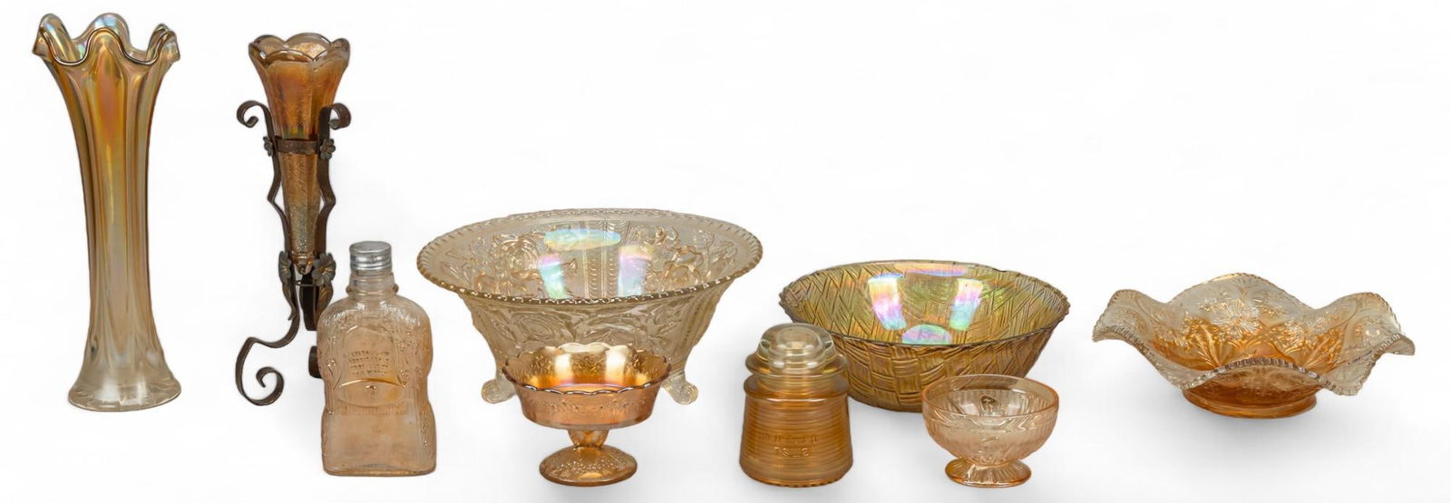 Collection of (9) Yellow Carnival Glassware (1 of 18)