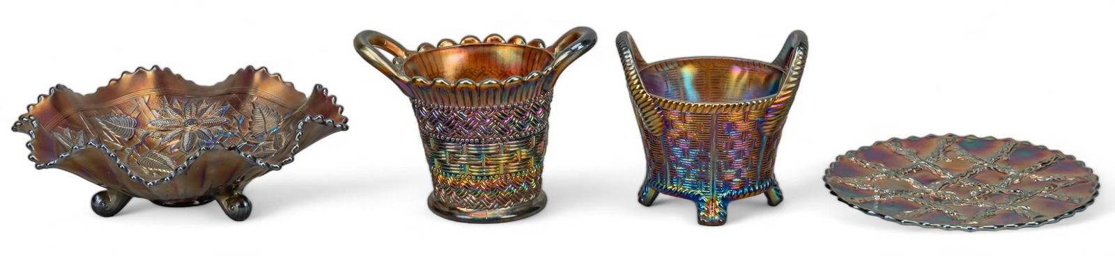 Set of (4) Lattice Carnival Glassware (1 of 10)