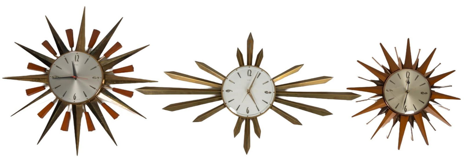 (3) Mid-Century Style Wall Clocks (1 of 10)