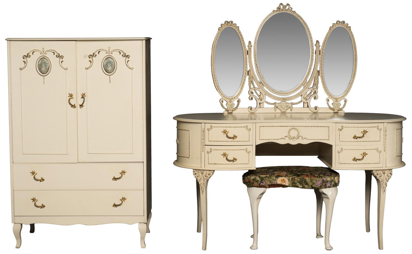 Vanity Table and Matching Stool (1 of 9)