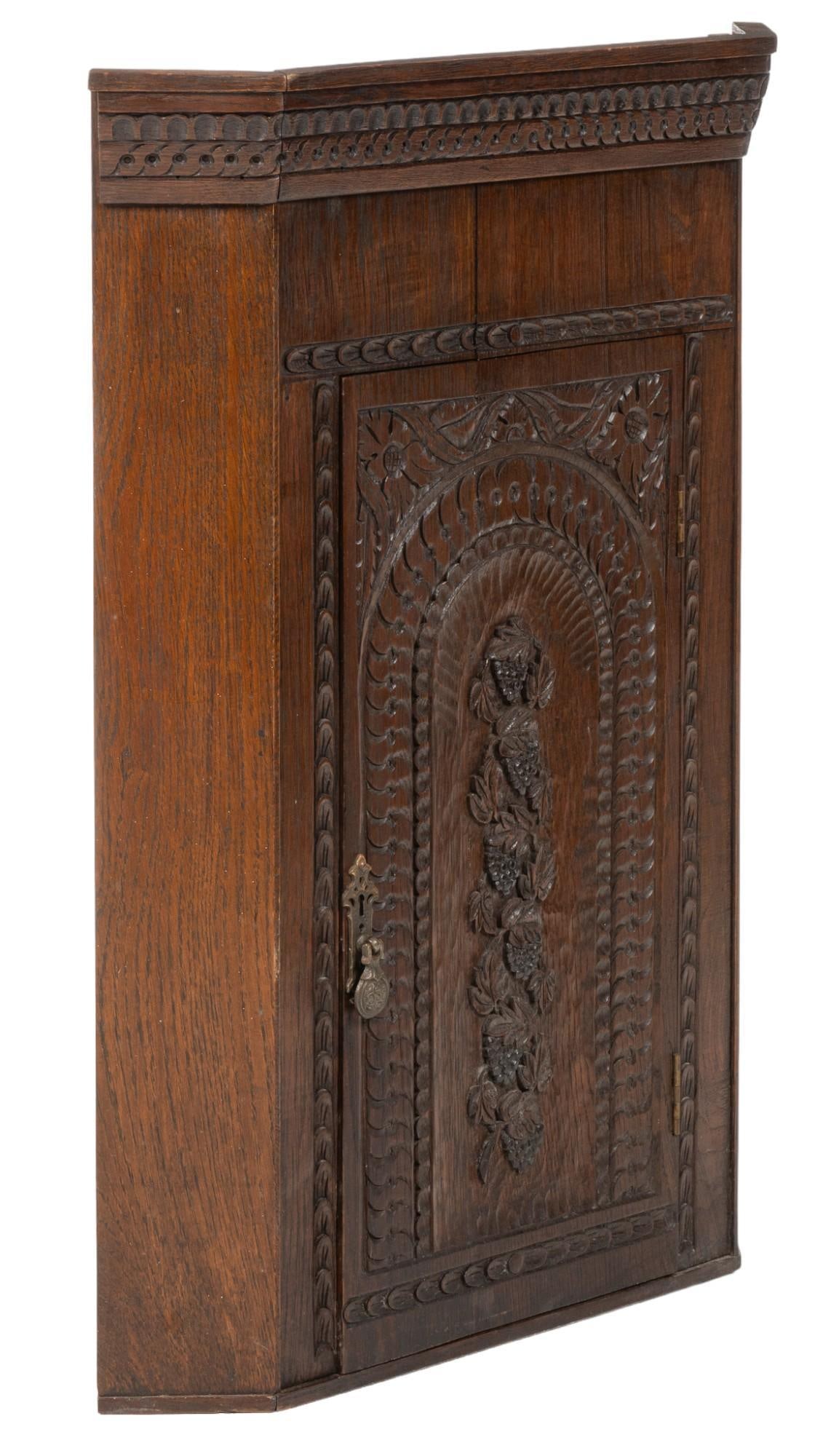 18th C. English Carved Corner Cabinet (1 of 7)