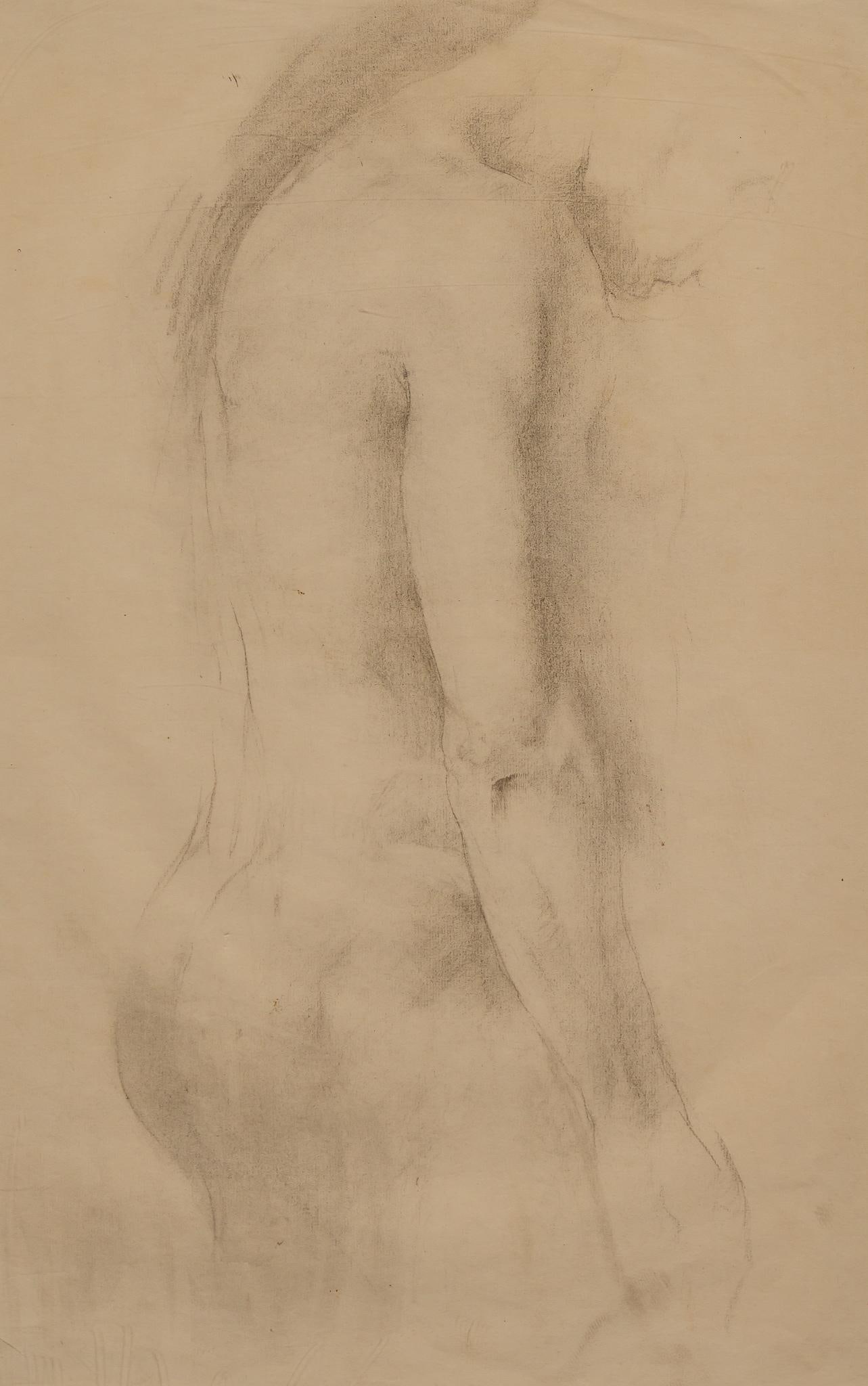Henriette Wyeth "Male Torso" Charcoal Drawing (1 of 4)