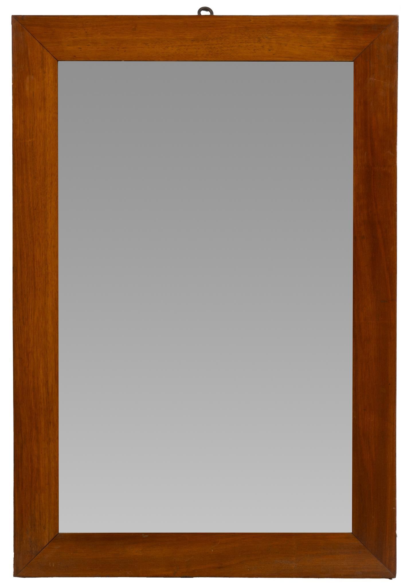 Framed Mirror: Mirror with wooden frame height 37 in. x width 21 in. x depth 1 in. Shipping available for this lot through our partner 4CL; please request a shipping quote at shipping@vogtauction.com or 210-971-