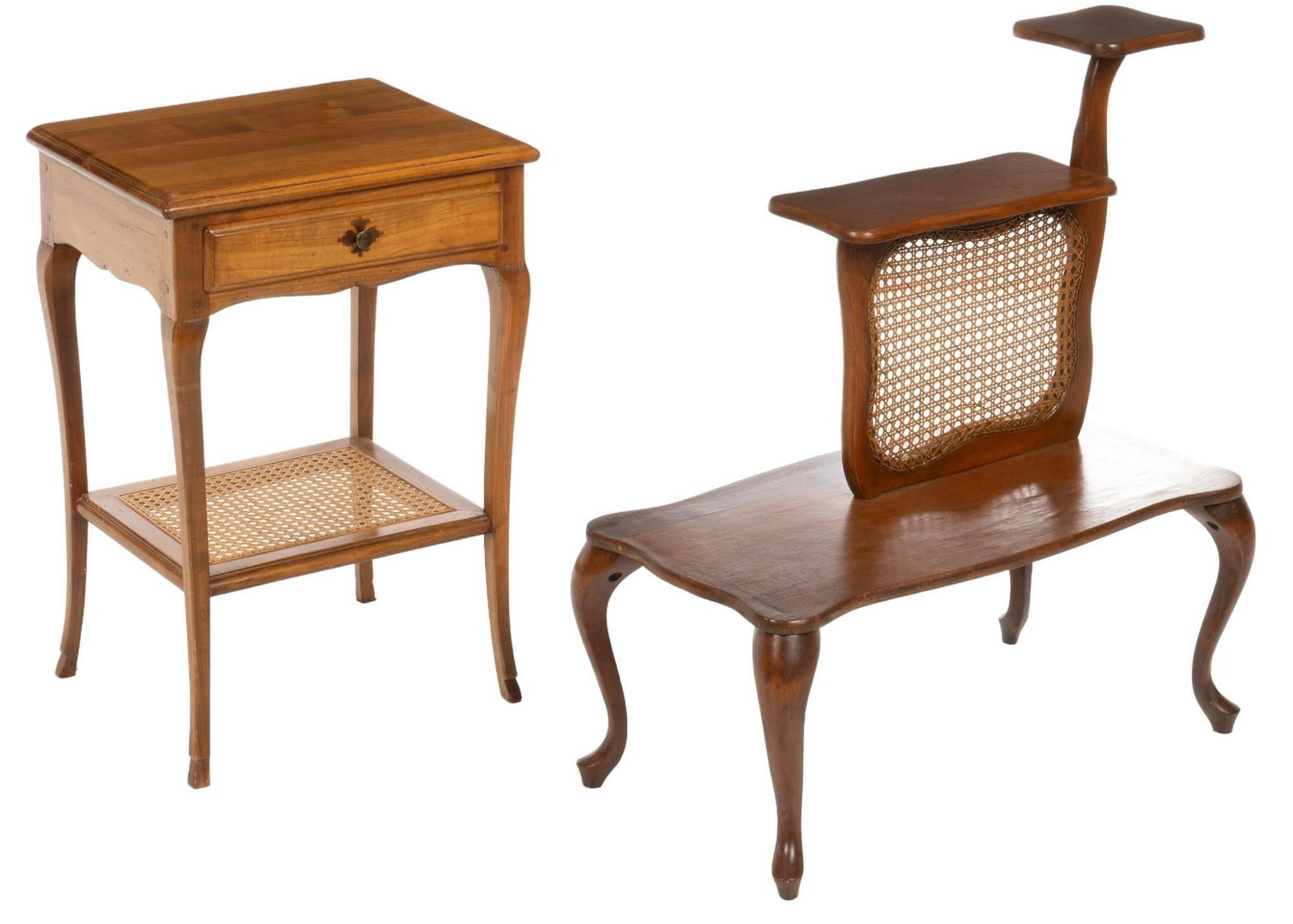 Wooden and Wicker Side Table (1 of 8)