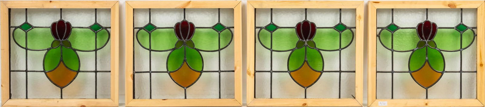 Set of (4) Stained Glass Panels (1 of 4)