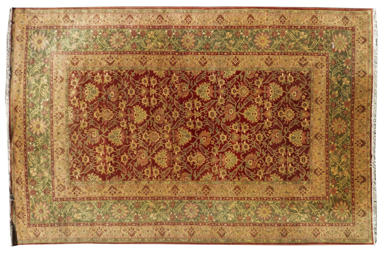 Palace Rug, 18 ft. x 11ft. 7 in.: Palace rug 18 ft. x 11 ft. 7 in. Condition: some loss / damage to fibers Provenance: Property from a San Antonio, Texas estate Shipping available for this lot through our partner 4CL; please requ