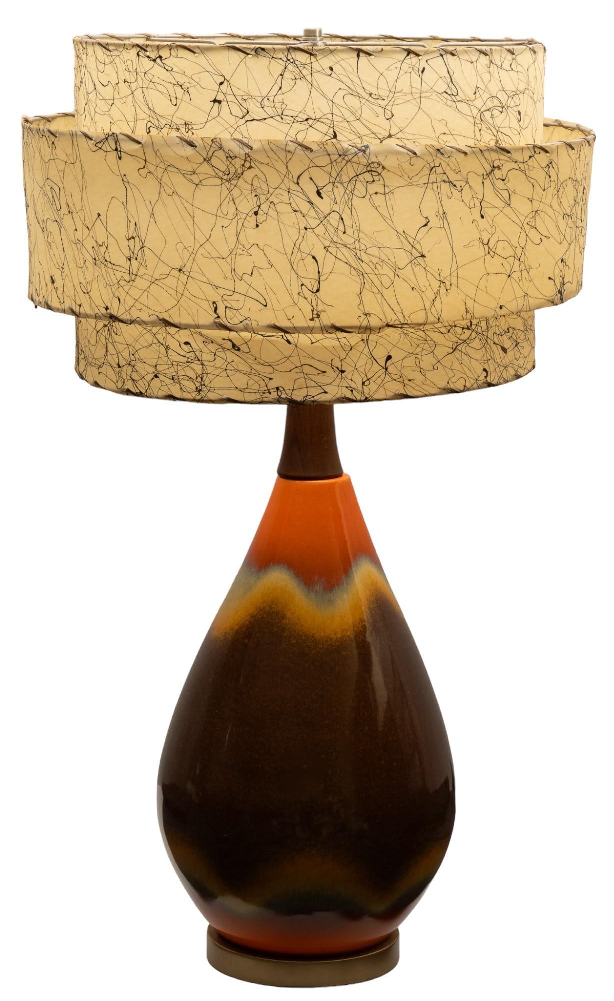 West German Style Lava Glaze Mid-Century Lamp (1 of 6)