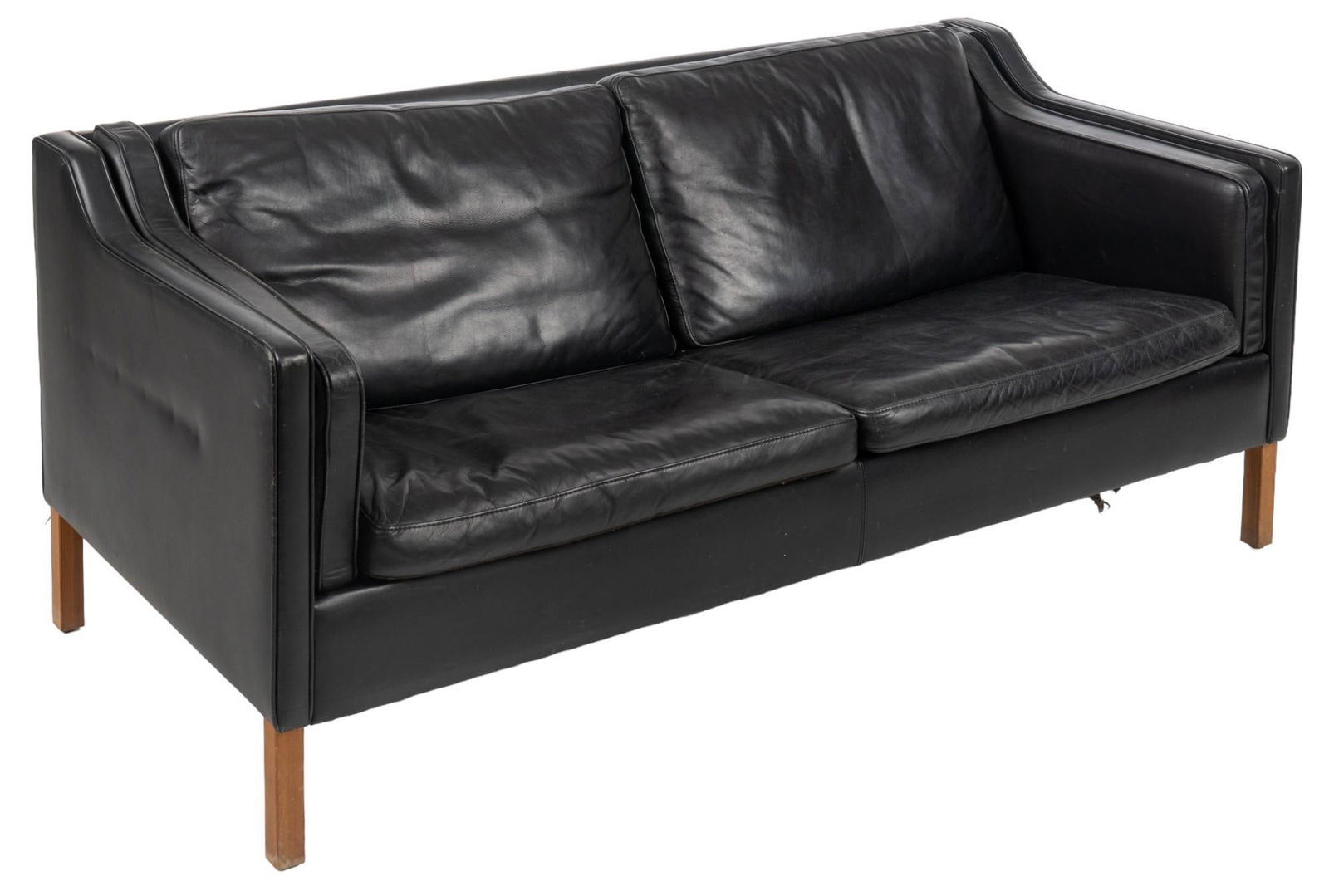 Danish Mid-Century Black Leather Sofa (1 of 6)